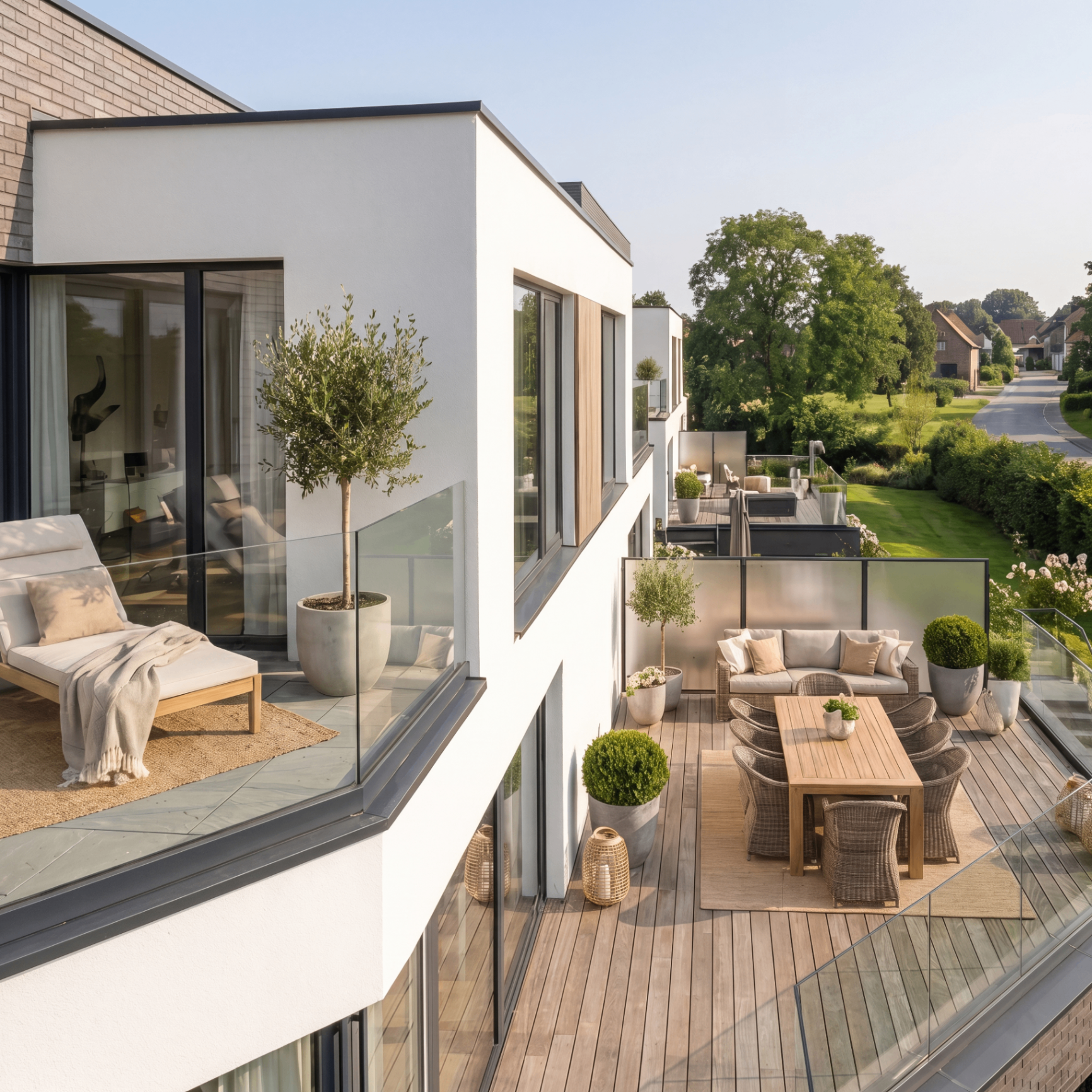 Terras met uitzicht op het landschap